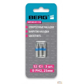 Зображення Насадка на викрутку S2 PZ2 25мм Berg 47-122 купити в procom.ua