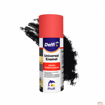 Изображение Эмаль аэрозоль Delfi универсальный черный  400 мл купить в procom.ua