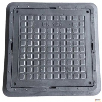 Зображення Люк полімерний квадратний чорний із запірним механізмом купити в procom.ua