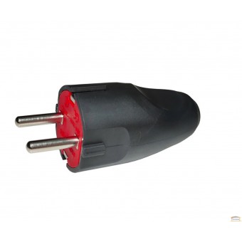 Изображение Вилка прямая с заземл. штепсель. черная NX1100 купить в procom.ua