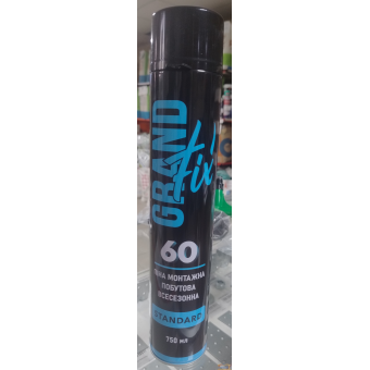 Изображение Пена монтажная PU FOAM GRAND-FIX 60 STANDART 750мл бытовая купить в procom.ua