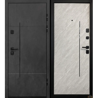 Зображення Двері метал. БЦ Галичина бетон темний/зріз каменю 860 Ліва купити в procom.ua