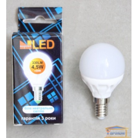 Изображение Лампа светодиодная EL G45 4.5W E14 330 NW 4100K  купить в procom.ua - изображение 1