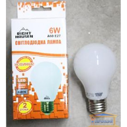 Зображення Лампа LED Right Hausen A60 6W E27 4000K (HN-151060) купити в procom.ua - зображення 1
