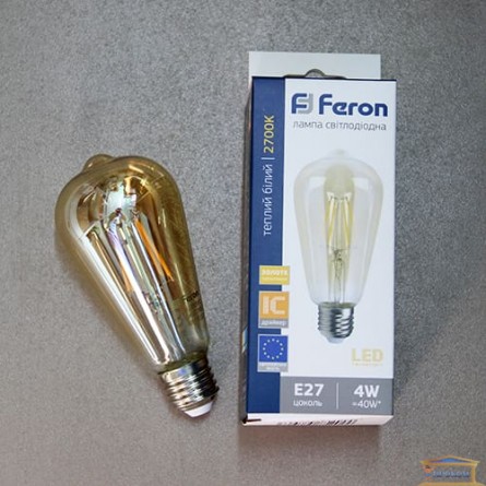 Изображение Лампа Эдисона ST-64 LED  4W Е27 2700 К золото купить в procom.ua - изображение 1