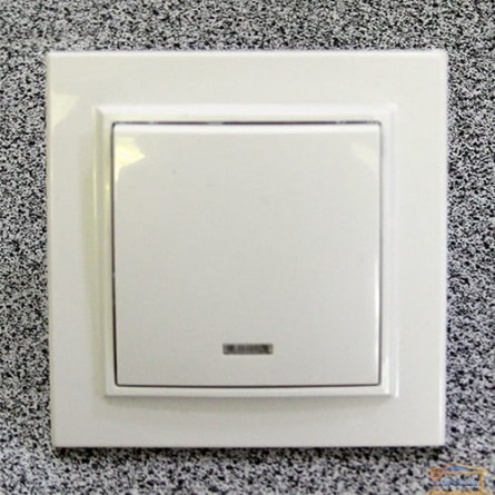 Изображение Выключатель 1-кл. внутр. белый с подсветкой Right Hausen KIRA (HN-016021) купить в procom.ua - изображение 1