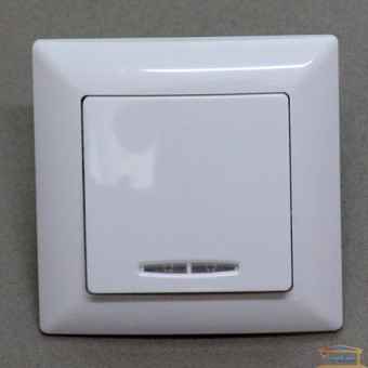 Изображение Выключатель 1-кл белый с подсветкой Lectris купить в procom.ua