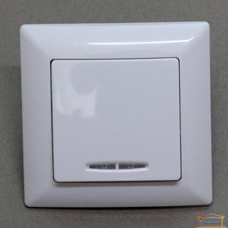 Изображение Выключатель 1-кл белый с подсветкой Lectris купить в procom.ua - изображение 1