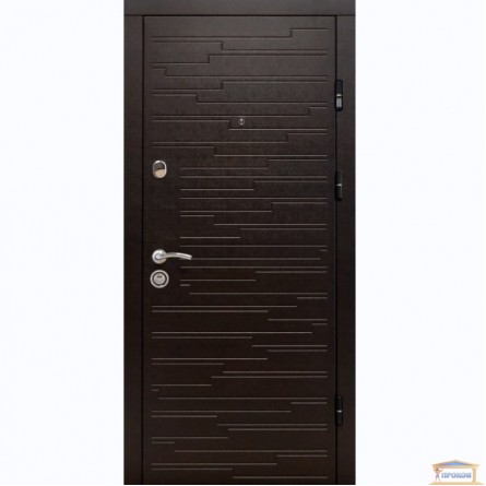 Изображение Дверь входная металлическая ПК 66 правая 860мм венге горизонт темный купить в procom.ua - изображение 1