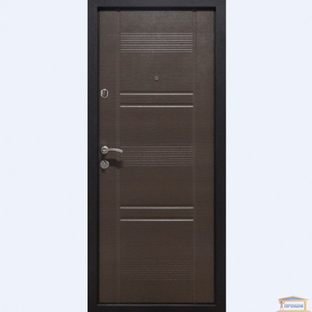 Изображение Дверь входная металлическая ПУ-132 левая 860 мм венге горизонт серый купить в procom.ua - изображение 2