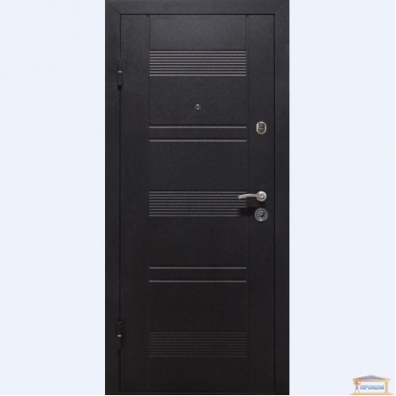 Зображення Двері вхідні металеві ПУ-132 ліва 960 мм венге горизонт сірий купити в procom.ua - зображення 1