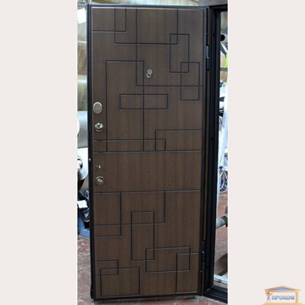 Изображение Дверь входная металлическая ПВ 157 V левая 860мм дуб тем.пат/дуб темн.пати купить в procom.ua - изображение 2