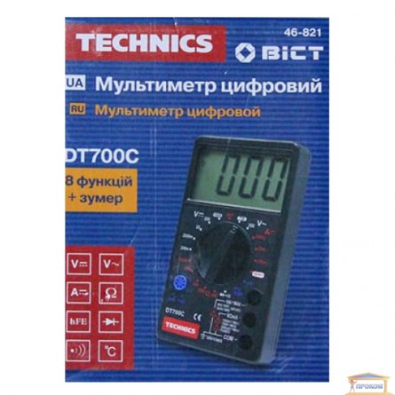Изображение Мультиметр цифровой DT700C, 8 функций+зумер 46-821 купить в procom.ua - изображение 1