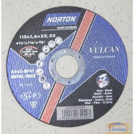 Зображення Диск відрізний по металу 115*1,6 Norton купити в procom.ua - зображення 1