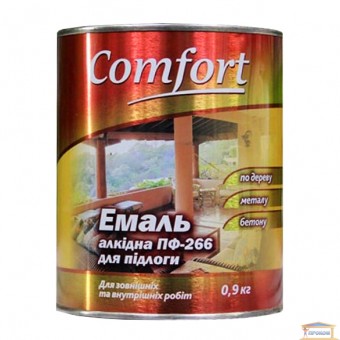 Изображение Эмаль Комфорт ПФ-266 красно-коричнев 0,9 кг купить в procom.ua