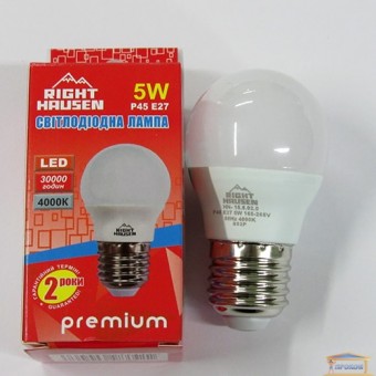 Изображение Лампа LED Right Hausen шар 5W E27 4000K (HN-155020) купить в procom.ua