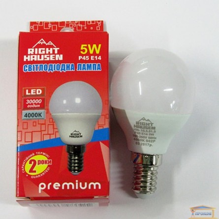 Изображение Лампа LED Right Hausen шар 5W E14 4000K (HN-155010) купить в procom.ua - изображение 1