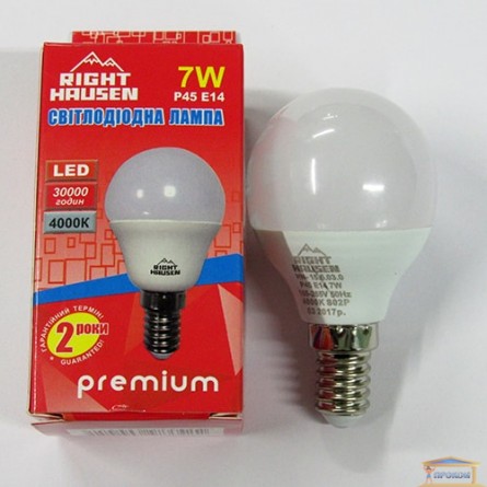 Изображение Лампа LED Right Hausen шар 7W E14 4000K (HN-155030) купить в procom.ua - изображение 1