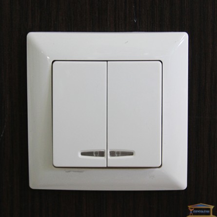 Изображение Выключатель 2-кл белый с подсветкой Lectris купить в procom.ua - изображение 1