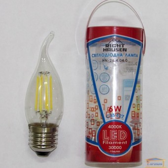 Изображение Лампа LED Right Hausen Filament СВ на ветру 6W E27 4000K (HN-264040) купить в procom.ua