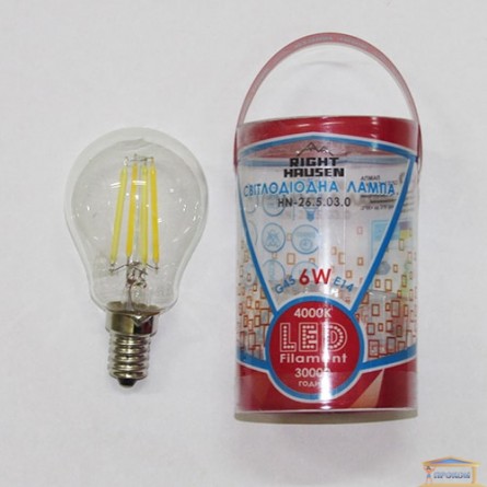 Изображение Лампа LED Right Hausen Filament шар 6W E14 4000K (HN-265030) купить в procom.ua - изображение 1