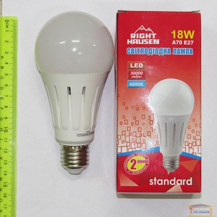 Изображение Лампа LED Right Hausen шар А70 18W E27 4000K (HN-151100) купить в procom.ua - изображение 1