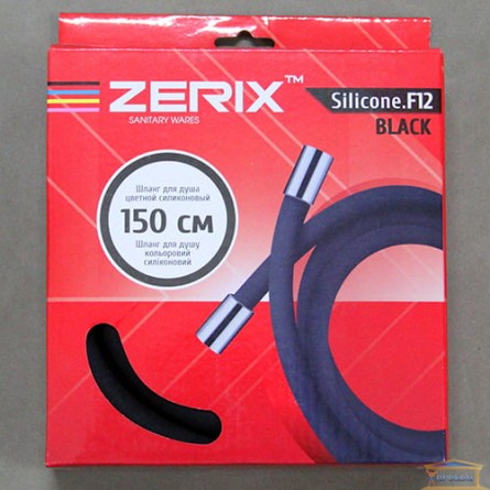 Зображення Шланг для душу Zerix F12 150см силіконовий Black купити в procom.ua - зображення 1