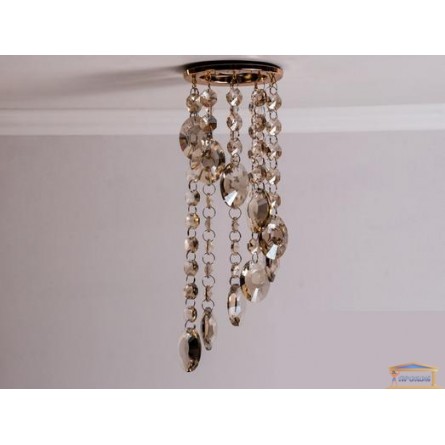 Изображение Точечный светильник с хрустальными подвесками "шампань" 6013 E GD-SP купить в procom.ua - изображение 3