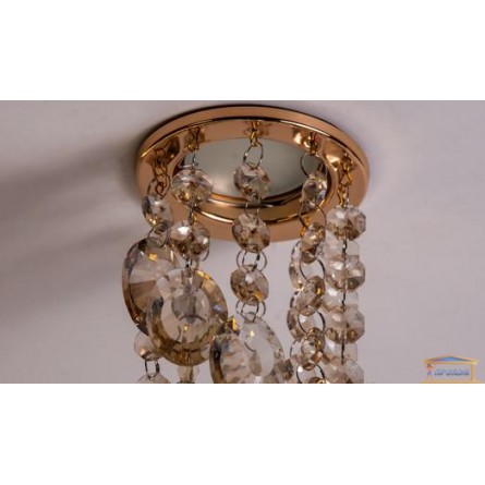 Изображение Точечный светильник с хрустальными подвесками "шампань" 6013 E GD-SP купить в procom.ua - изображение 4