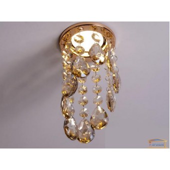 Изображение Точечный светильник с подвесками из хрусталя цвета шампань 6019 D GD-SP купить в procom.ua